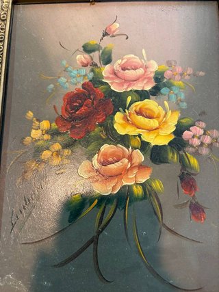 PAREJA DE CUADROS FLOREADOS