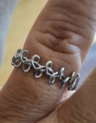 Anillo Acero Inox Trenzado Ajustable. Nuevo