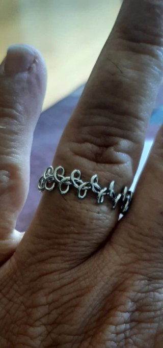 Anillo Acero Inox Trenzado Ajustable. Nuevo