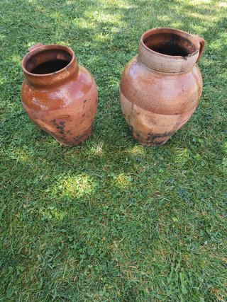 2 pucheros de barro antiguos