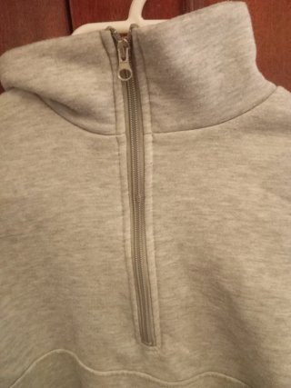 Sudadera gris con cremallera mujer
