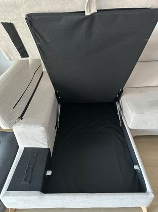 Sofá chaise longue beige tela