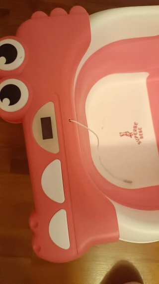 Bañera Bebé Cocodrilo Rosa con Termómetro