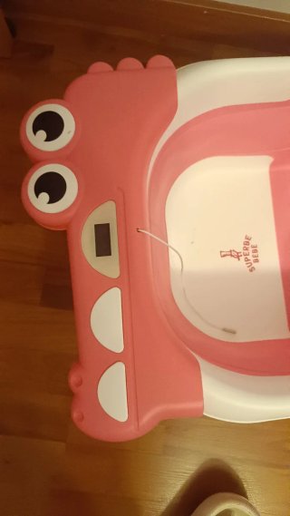 Bañera Bebé Cocodrilo Rosa con Termómetro