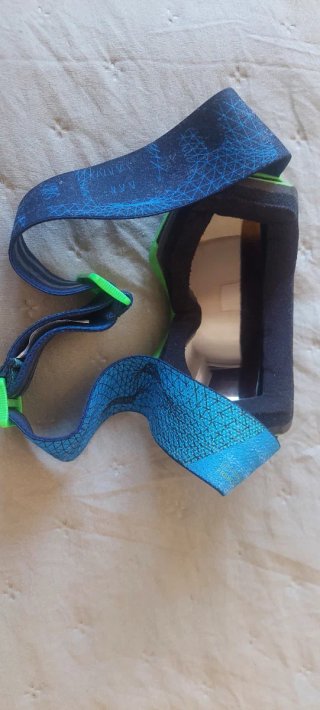 Casco de esquí Wedze verde y azul y gafas infantil