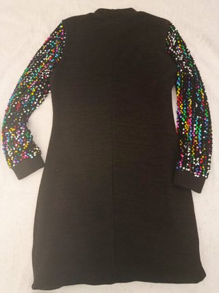 Vestido fiesta M lentejuelas manga larga