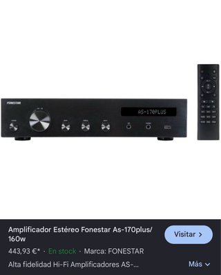 Amplificador Fonestar A-170S Bluetooth Negro