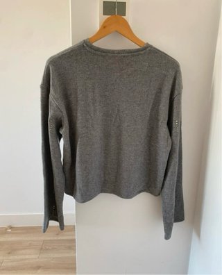 Jersey Zara gris con pedrería