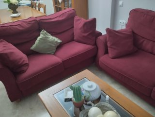 Sofá de 3 y 2 plazas en tela