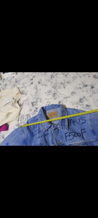 Giacca jeans oversize graffiti
