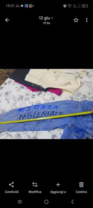 Giacca jeans oversize graffiti