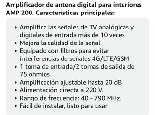 Amplificador Antena Meliconi AMP200 (NUEVO)