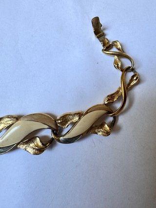 Bracciale donna  colore oro e bianco