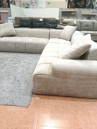 Sofá Cama Mali Tela Beige/Gris