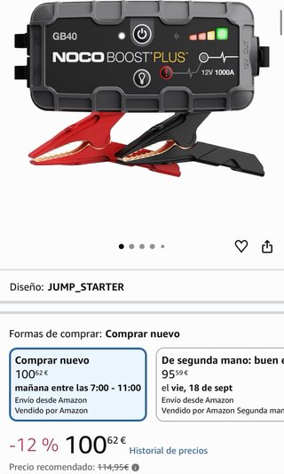 Arrancador NOCO GB40 12V 1000A