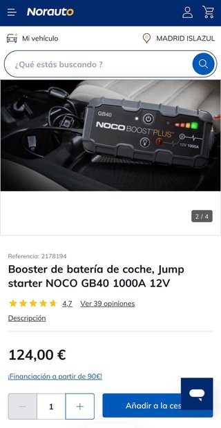 Arrancador NOCO GB40 12V 1000A