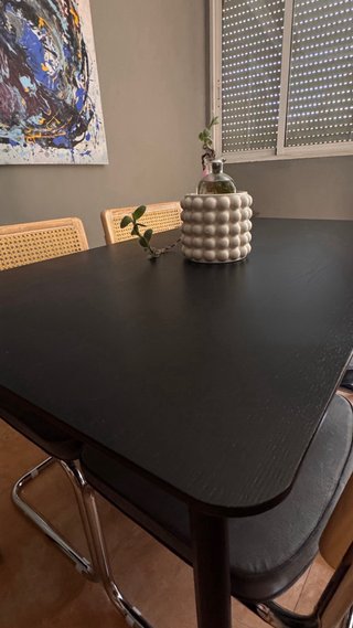Mesa IKEA LISABO Negra/Chapa Fresno 140x78cm