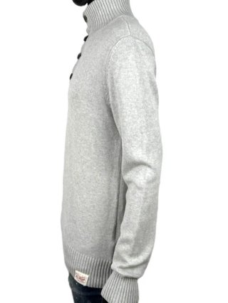 Levi’s Maglione Uomo L Cotone Grigio Slim Bottoni