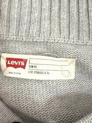 Levi’s Maglione Uomo L Cotone Grigio Slim Bottoni