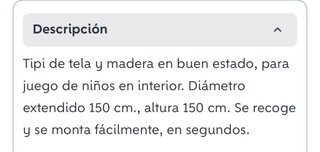 Tipi de tela y madera para niños