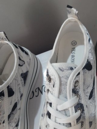 Scarpe donna sneakers zeppa fantasia farfalle n.37