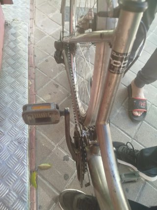 Bicicleta de paseo plateada