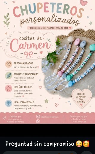 Chupeteros personalizados Carmen