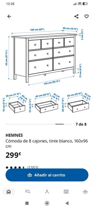Cómoda Hemnes Ikea Blanca