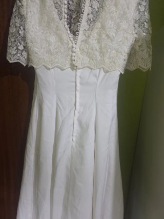 Vestido de Novia Beige/Blanco Talla XL