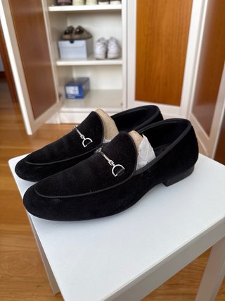 Mocasines de vestir negros con hebilla