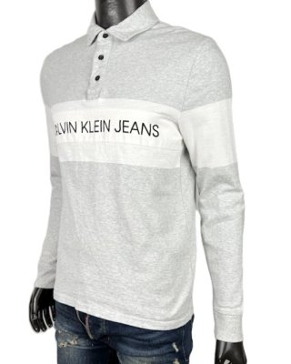 Calvin Klein Jeans Felpa Polo Uomo S Cotone Grigia