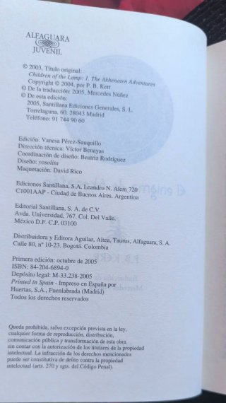 El enigma de Akenatón - P.B. Kerr: Hijos lampara 1