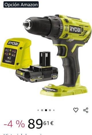 Taladro Percutor Ryobi ONE+ 18V