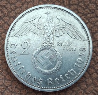 Moneda 2 Reichsmark 1938A Alemania