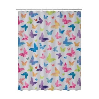Cortina de baño mariposas acuarela