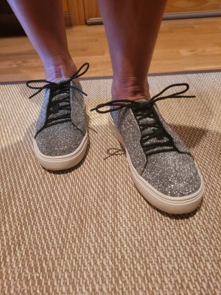 Zapatillas Stradivarius plateadas