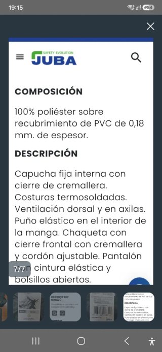 3 Trajes de lluvia Velilla, Iguazú e Industrial st