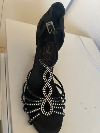 Zapato de baile Reina negro con pedrería S