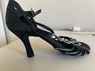 Zapato de baile Reina negro con pedrería S