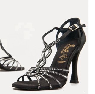 Zapato de baile Reina negro con pedrería S
