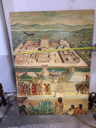 Cuadro antiguo decorativo hecho a mano