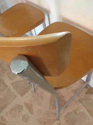 Pareja Taburetes Cocina Madera y Metal
