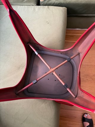 Sillas de acero rojas efecto desgastado 2 unidades