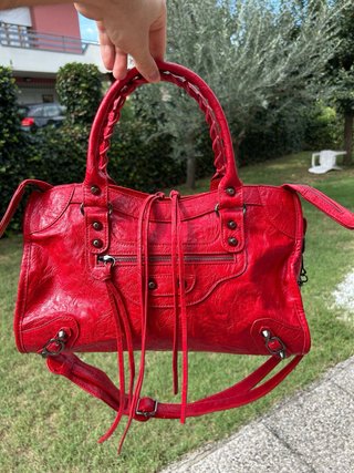 City bag Red Blood vintage effect style motorcycle