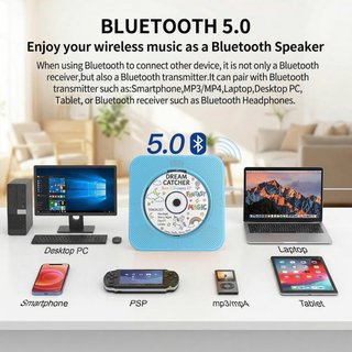 Reproductor CD Portátil Bluetooth Azul NUEVO
