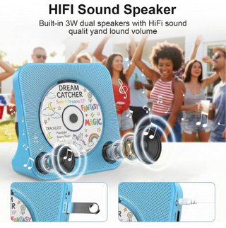 Reproductor CD Portátil Bluetooth Azul NUEVO