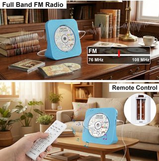 Reproductor CD Portátil Bluetooth AUX FM NUEVO