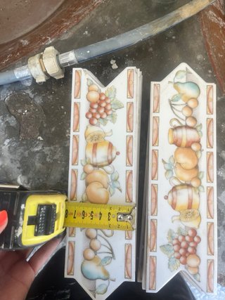 Cenefa cocina antigua frutas cerámica