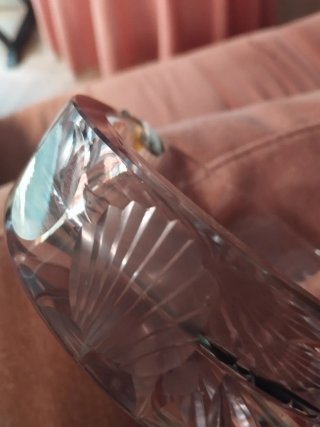 Cenicero cristal tallado con uñas plata