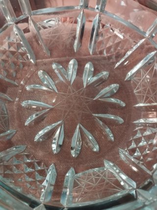 Cenicero cristal tallado con uñas plata
